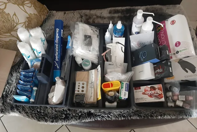 PMU kit with aftercare products used in Tess's training